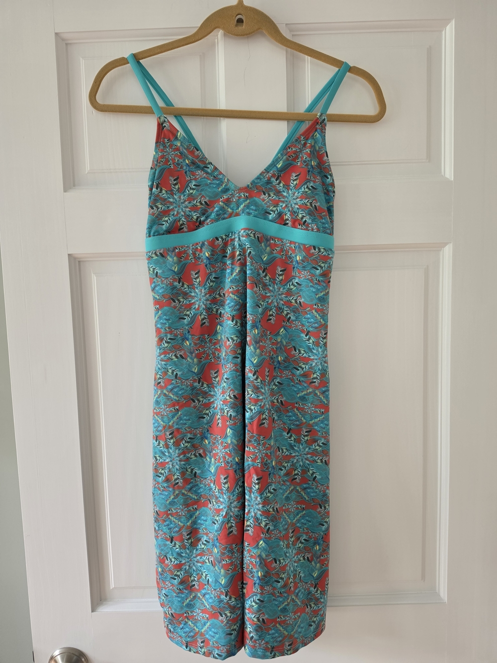 Carve Designs Swim/Sun Turquoise and Coral Printed Dress
